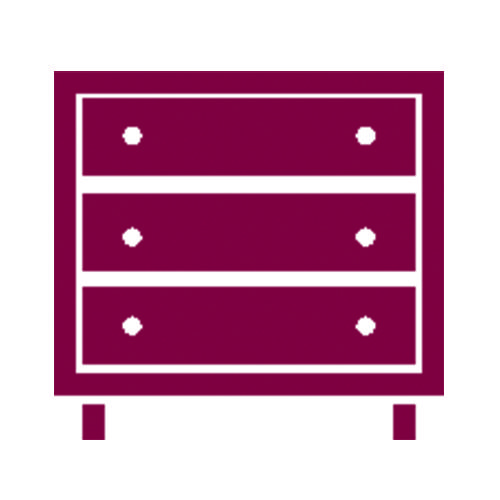 Icon of a maroon dresser.