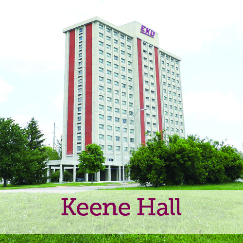 An exterior shot of Keene Hall