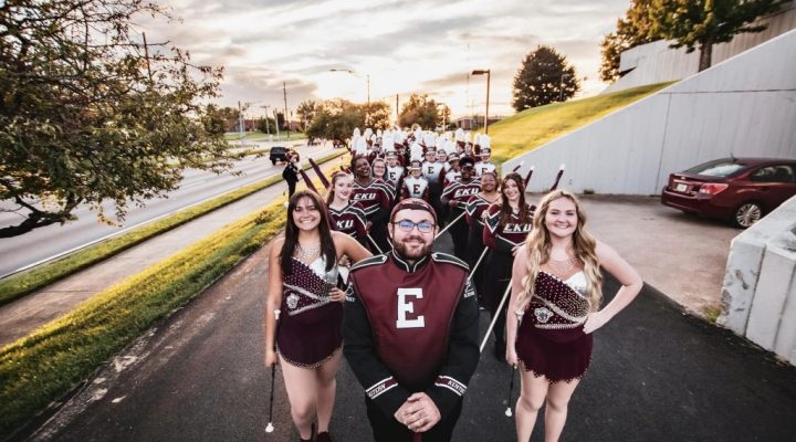 the Marching Colonels line up on Maroon Night