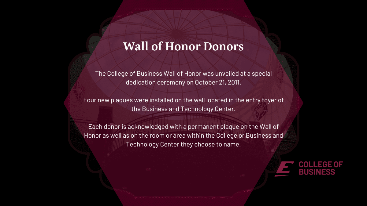 Wall of Honor Donors Cover Description