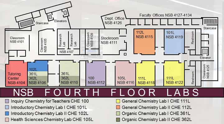 New science building Fourth Floor map