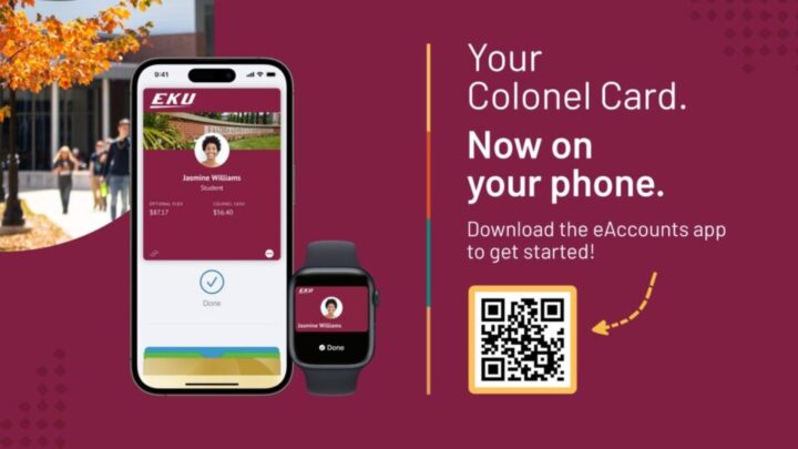 a cell phone and a watch with text that says your Colonel Card is now available on mobilie