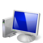 An icon of a desktop computer