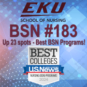 EKU BSN ranked #183 for best BSN Programs