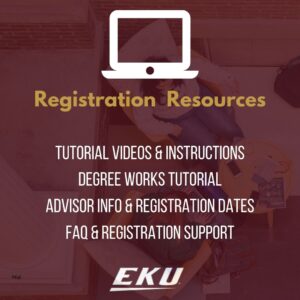An image of Eastern Kentucky University Students with a maroon background and yellow text saying 