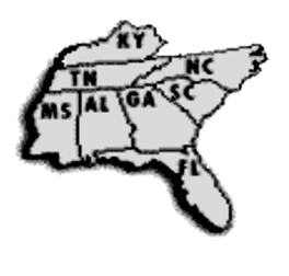 A region map including Kentucky, North Carolina, Tennessee, South Carolina, Mississippi, Alabama, Georgia, and Florida.