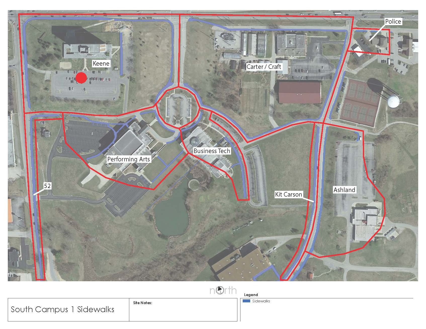 The snow and ice removal plan for South Campus sidewalks at Eastern Kentucky University.