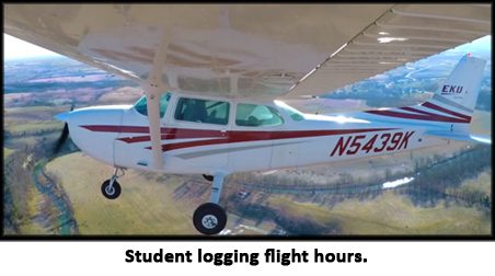 Student logging flight hours
