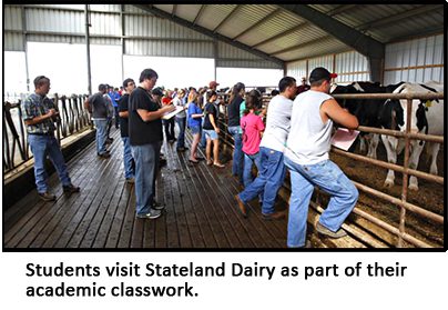Students at Stateland Dairy