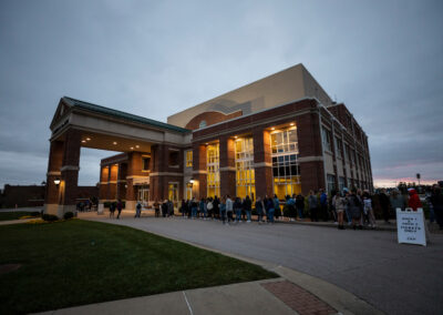 People queued for the T-Pain concert outside of the Center for the Arts