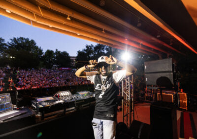 Lil Jon poses on stage in front of the EKU student crowd