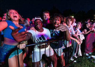Students cheering at the Lil Jon concert