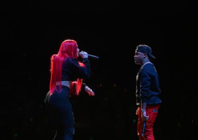 Justina Valentine and Conceited from Wild N Out on stage at Eastern Kentucky University.