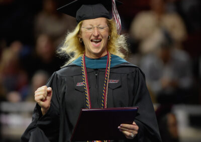 A graduate at Eastern Kentucky University's Fall 2023 Commencement ceremony.