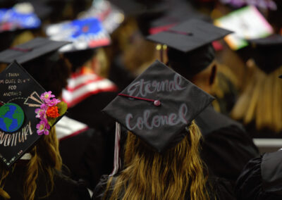 A graduation cap at Eastern Kentucky University's Fall 2023 Commencement ceremony.