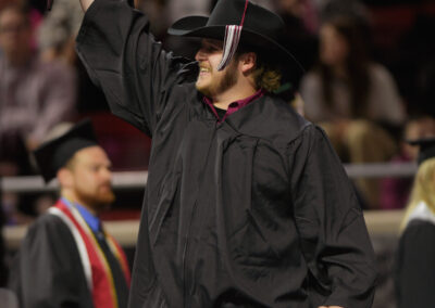 A graduate at Eastern Kentucky University's Fall 2023 Commencement ceremony.