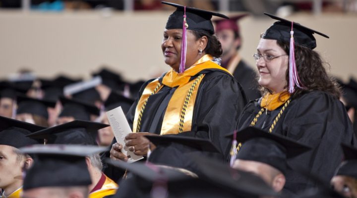 An image of Eastern Kentucky University students at graduation.