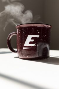 Steaming drink in a Big E mug - Photo by Carsen Bryant