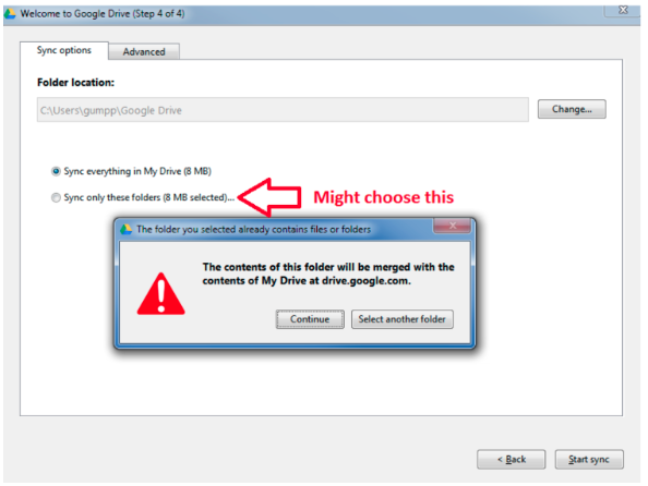 image of warning dialog box