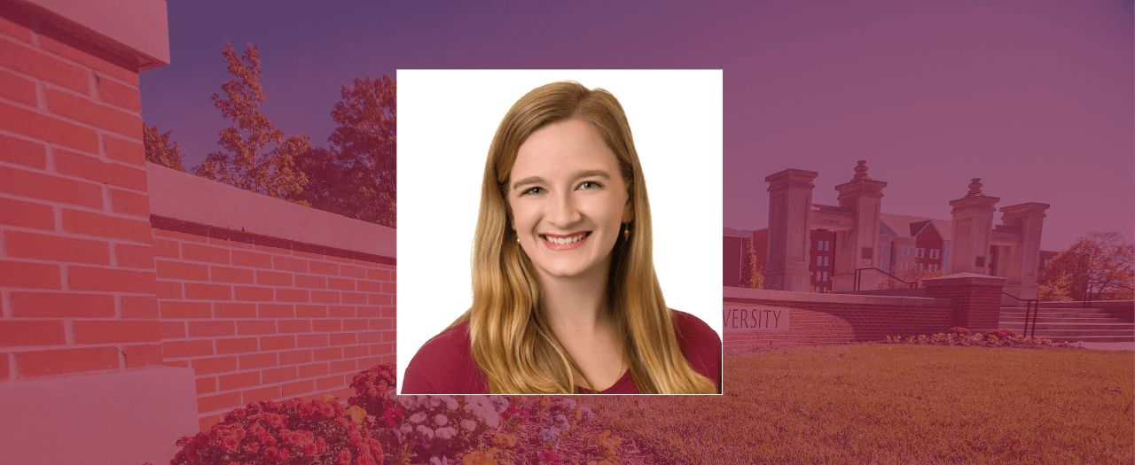 photo of simpson centered on a maroon shaded background