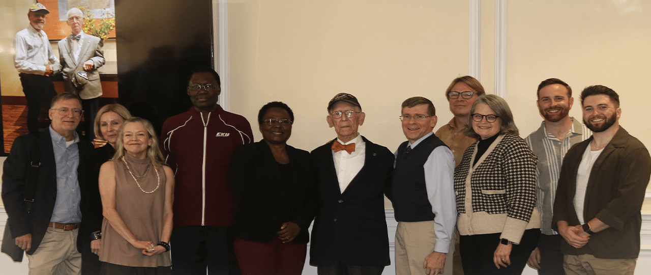 Dr. Jones with family and friends at his 100th birthday celebration.