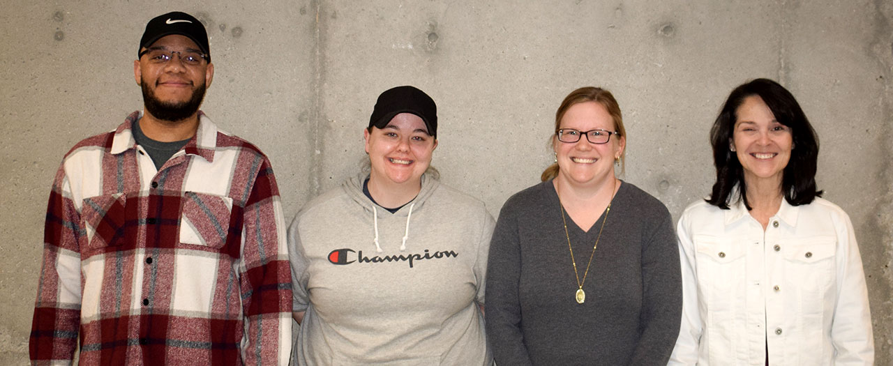 (L to R) Timothy Shearer, Sabrina Moore, Holly Rabnott, and Dendra Allen, the College of STEM advising team