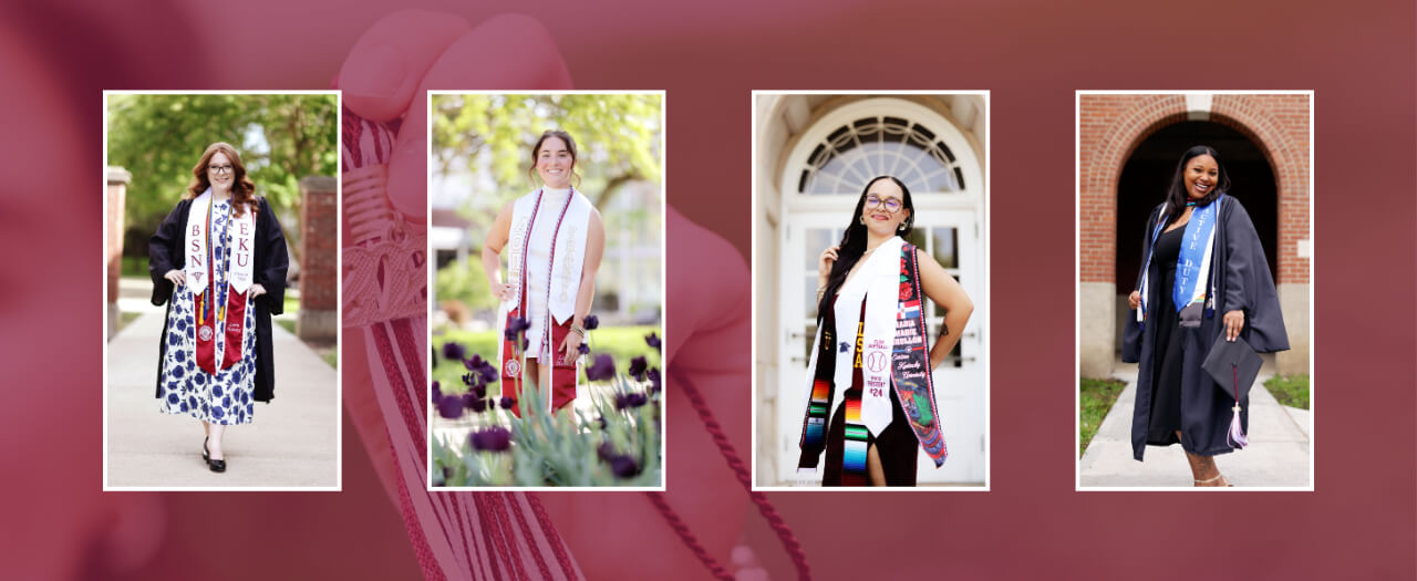 Header image of four recent graduates