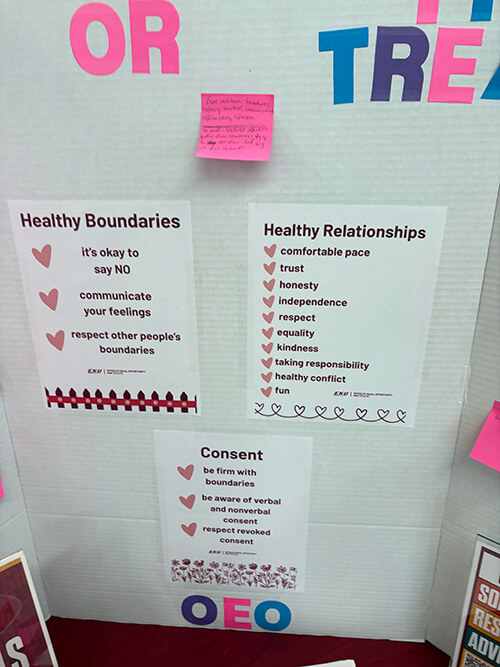 Table display for the Office of Equal Opportunity & Title IX
