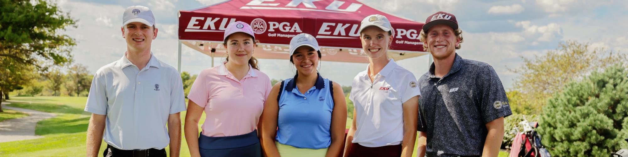 Header image of EKU golf students posing in a group