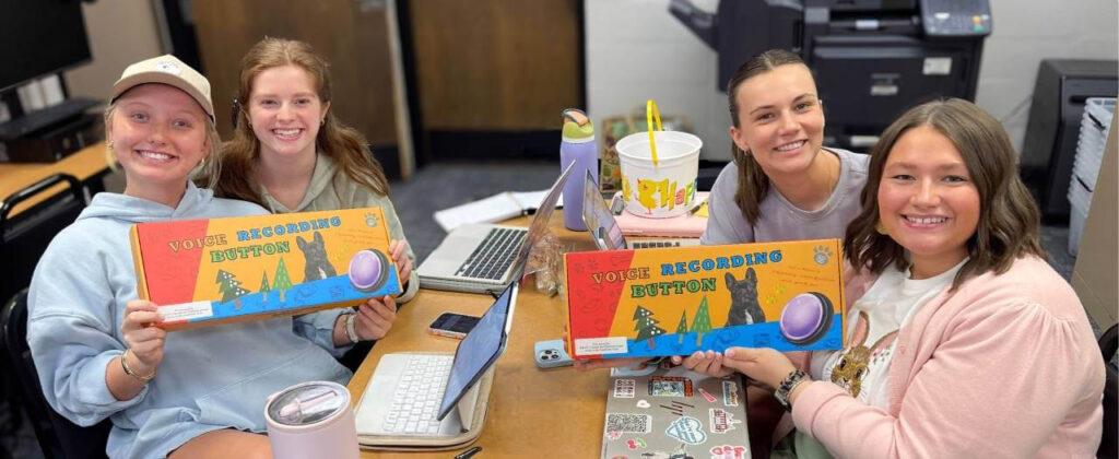 Header image students from College of Education and Applied Human Sciences at a table