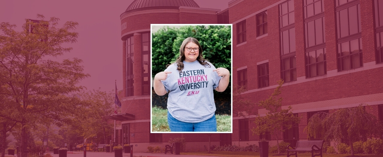 Header image of smiling student Katie Collett