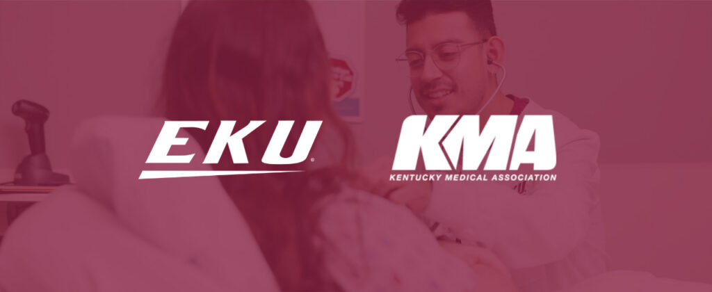 Banner image of EKU and KMA logos over a doctor and patient