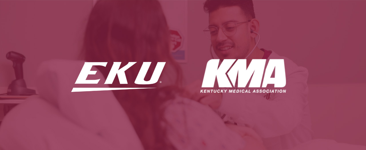 Banner image of EKU and KMA logos over a doctor and patient